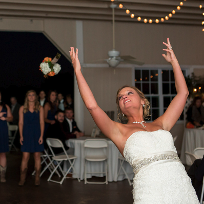 bride flower throw