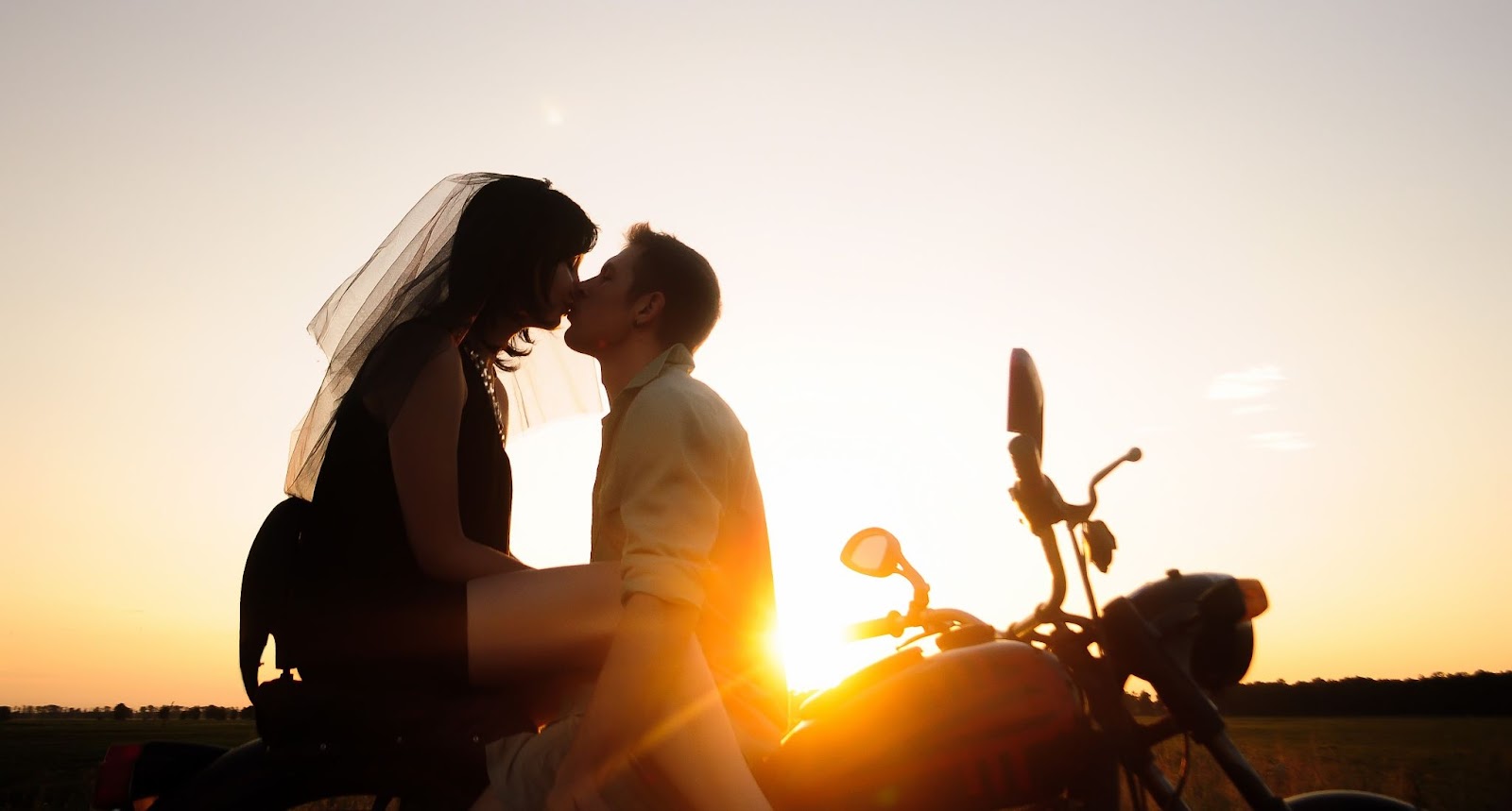 motorcycle bride groom