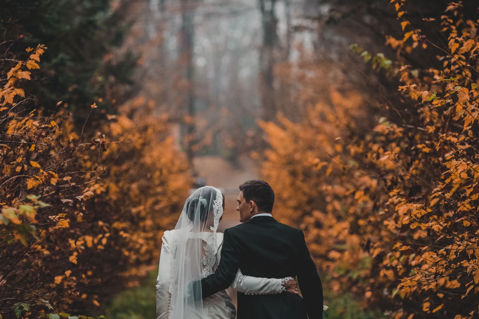 bride groom forest